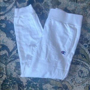 Champion White Sweatpants with Logo